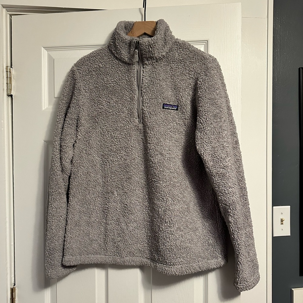 Patagonia Los Gatos Fuzzy 1/4 Zip Pullover Sweater Jacket Light Gray Size XL